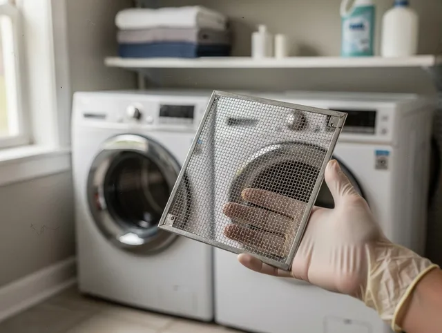 Boca Raton Dryer Vent Cleaning specialist performing detailed lint trap cleaning service in Boca Raton