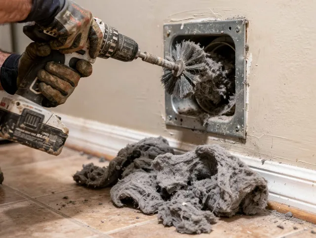 Certified Boca Raton Dryer Vent Cleaning technician performing dryer vent cleaning in Boca Raton