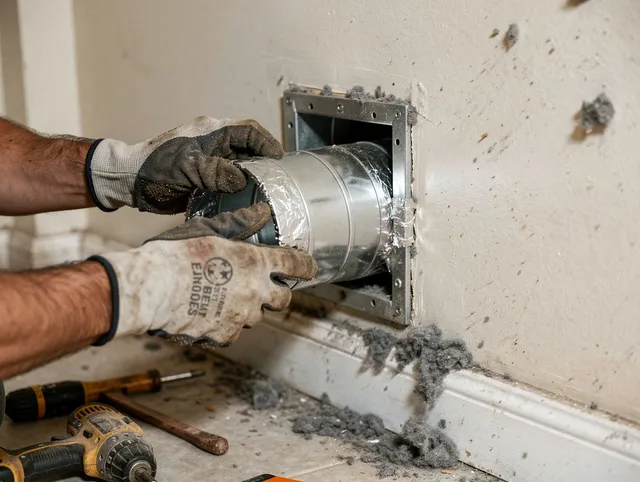 Professional dryer vent repair and installation by Boca Raton Dryer Vent Cleaning in Boca Raton