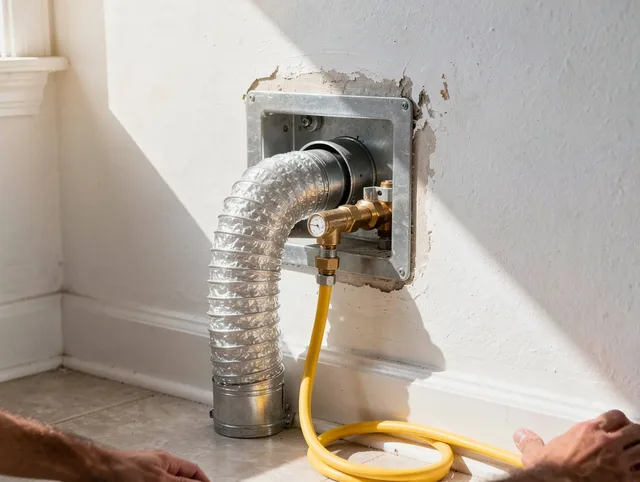 Boca Raton Dryer Vent Cleaning certified technician performing specialized gas dryer vent cleaning in Boca Raton